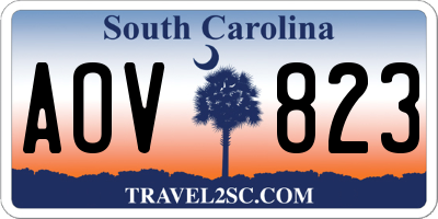 SC license plate AOV823