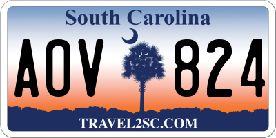 SC license plate AOV824