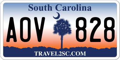 SC license plate AOV828