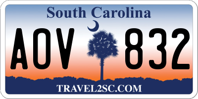 SC license plate AOV832