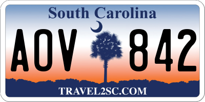 SC license plate AOV842