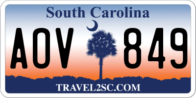 SC license plate AOV849