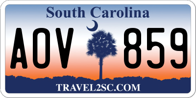 SC license plate AOV859