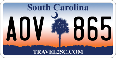 SC license plate AOV865