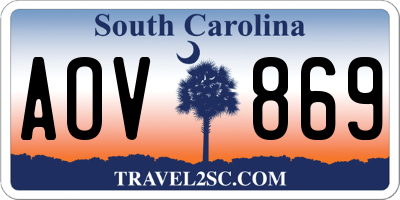 SC license plate AOV869