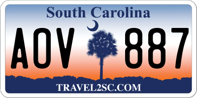 SC license plate AOV887
