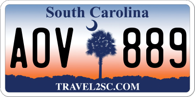 SC license plate AOV889