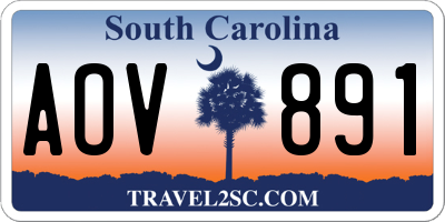 SC license plate AOV891