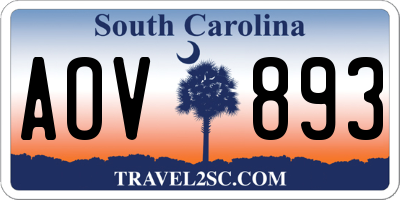 SC license plate AOV893