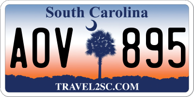SC license plate AOV895