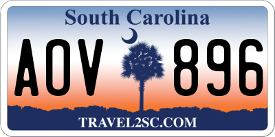 SC license plate AOV896