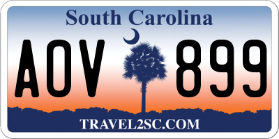SC license plate AOV899