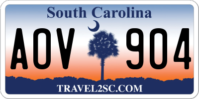 SC license plate AOV904