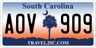 SC license plate AOV909