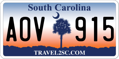 SC license plate AOV915