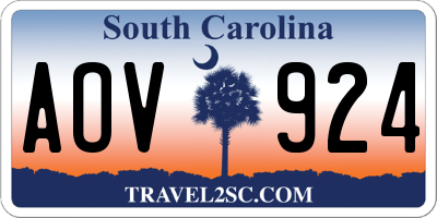 SC license plate AOV924