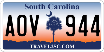 SC license plate AOV944