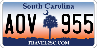 SC license plate AOV955