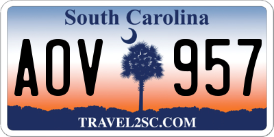 SC license plate AOV957