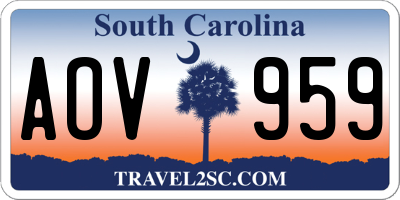 SC license plate AOV959
