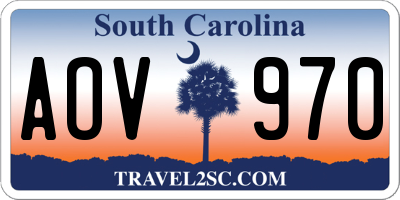 SC license plate AOV970