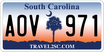 SC license plate AOV971