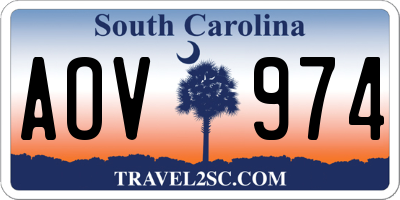 SC license plate AOV974