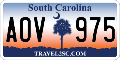 SC license plate AOV975