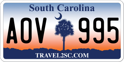 SC license plate AOV995