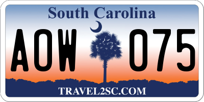 SC license plate AOW075