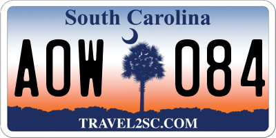 SC license plate AOW084