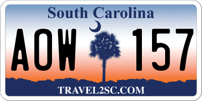 SC license plate AOW157