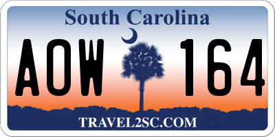 SC license plate AOW164