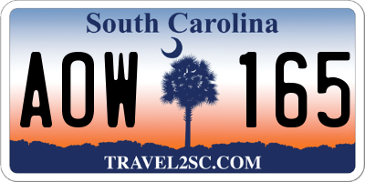 SC license plate AOW165