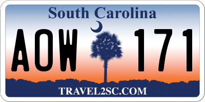 SC license plate AOW171