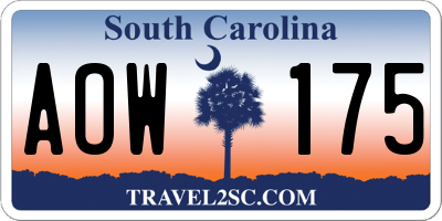 SC license plate AOW175
