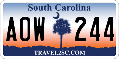 SC license plate AOW244
