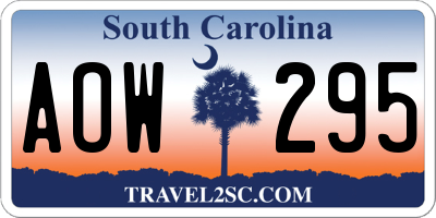 SC license plate AOW295