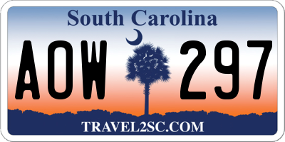 SC license plate AOW297