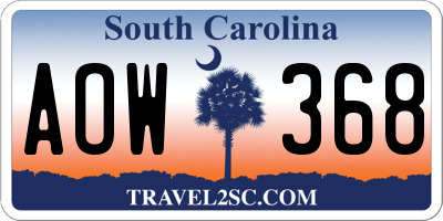 SC license plate AOW368