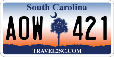 SC license plate AOW421