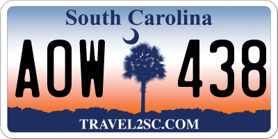 SC license plate AOW438
