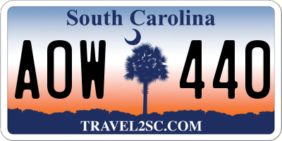 SC license plate AOW440