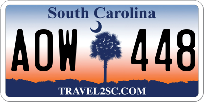 SC license plate AOW448