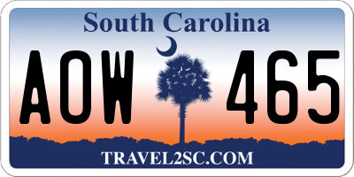 SC license plate AOW465