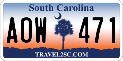 SC license plate AOW471