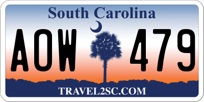 SC license plate AOW479