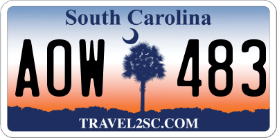 SC license plate AOW483