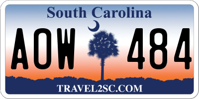 SC license plate AOW484