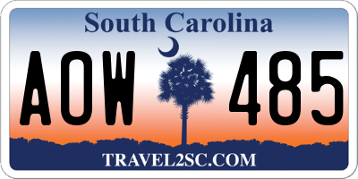 SC license plate AOW485